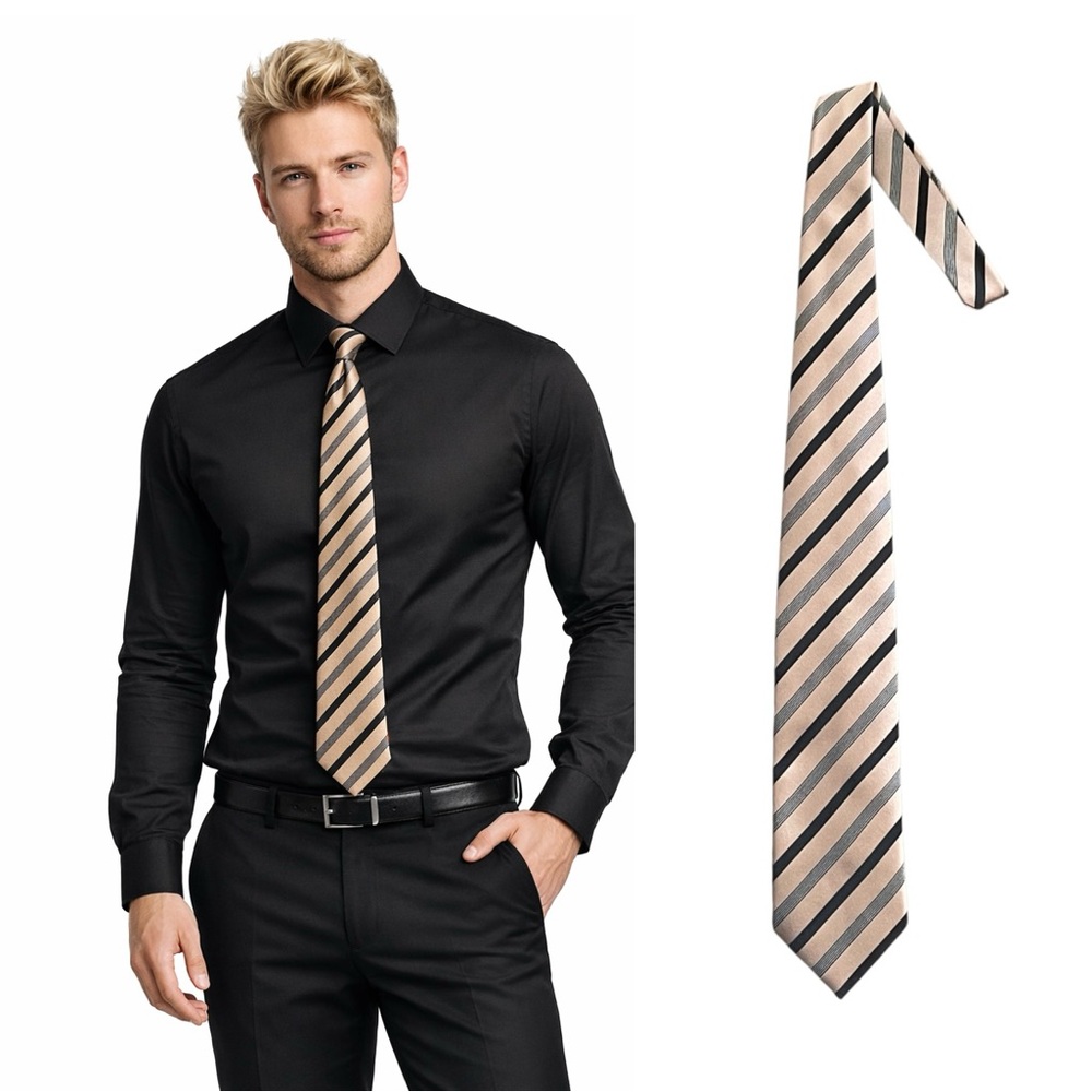 Simons Black and Tan Striped Tie
🔥 % bundle of 3, 5, 10, 15 or 20 ties